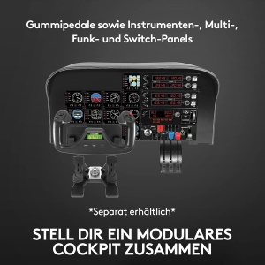 Sistem de zbor Logitech G Saitek Pro Flight Yoke, cu 5 axe, USB, negru - Img 4