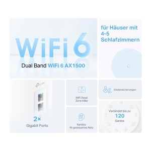 Sistem Mesh Wi-Fi TP-Link Deco X1500, Dual Band, 3 Pachete, 2 Porturi Gigabit - Img 2