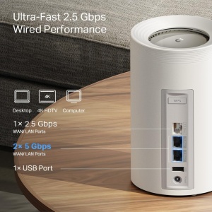 Sistem Wi-Fi Mesh TP-Link Deco BE65 Pro, Tri-Band, 5765 Mbits, 3 unitati - Img 6