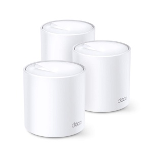 Sistem Wi-Fi Mesh TP-Link Deco X60, 5400 Mbps, 3 unitati, WPA3, pentru case mari