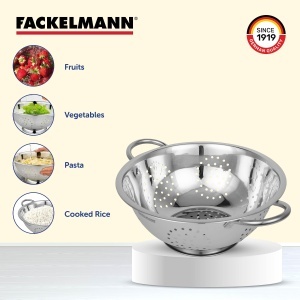 Sita din inox Fackelmann, 30 x 10 x 24 cm, cu manere, argintie - Img 3