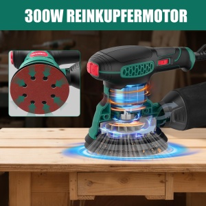 Slefuitor orbital HYCHIKA 300W 125mm 6 viteze cu 16 discuri abrazive - Img 2