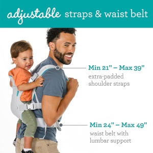 Sling Ergonomic Infantino Flip 4-in-1, Atmungsaktiv, 3,6-14,5 kg, Gri - Img 3