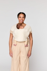 Sling pentru bebelusi Ergobaby Aura, 490 cm, din poliester reciclat, elastic, crem - Img 2