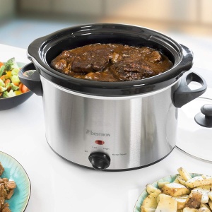 Slow Cooker Bestron ASC350 3.5L, 180W, argintiu - Img 2