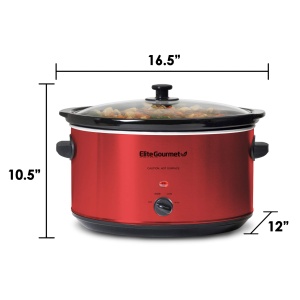 Slow Cooker Elite Gourmet MST-900RXT, 8L, 300W, Culoare Metallic-Rot - Img 4