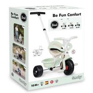Smoby - Be Fun Comfort Green - Vehicul pentru copii de la 10 luni - Crescand cu copilul - Bara de impingere cu geanta de cumparaturi - Img 7