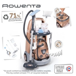 Smoby Rowenta Reinigungstrolley Set de Curatenie pentru Copii cu Aspirator si Sunete Realiste 8 Accesorii Incluse - Img 2