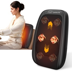Snailax Shiatsu Masaj pentru Spate si Gat Cu Incalzire si Design Portabil