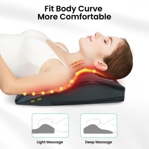Snailax Shiatsu Nackenmassagegerat 3D Knet-Massagekissen cu incalzire si vibratii - Img 2
