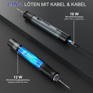 Soldering Iron Set HYCHIKA, 2600mAh, 7s incalzire rapida, 6 temperaturi - Img 4