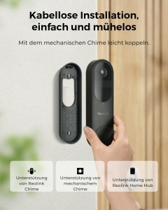 Sonerie video wireless Reolink cu camera, 2K, vedere 11, Wi-Fi dual-band, detectie inteligenta - Img 8