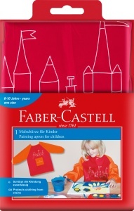 Sort de pictura pentru copii Faber-Castell, rosu, cu maneci lungi, marime universala - Img 3