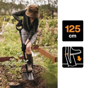 Spaten de gradinarit Fiskars 1070639, 125 cm, Borstahl, Ergonomic, GriNegru - Img 3