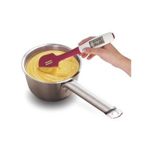 Spatula din silicon Metaltex cu termometru digital, alba, 22,8 x 12,4 x 3,8 cm - Img 2