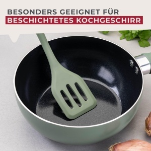 Spatula Mini Fackelmann din Silicon Graugreen cu Insertii din Inox, Hitzebestandig 230C - Img 5