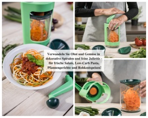 Spiralizator Genius Super Julietti pentru legume 2 bucati, verde - Img 2