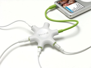 Splitter audio Belkin F8Z274BT Rockstar, 5 cai, alb-verde, material textil - Img 3
