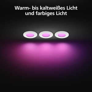 Spot LED incorporabil Philips Hue Slim, 90 mm, Alb si Colorat, Bluetooth, Control vocal - Img 2