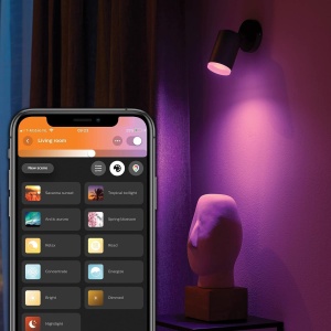 Spot LED inteligent Philips Hue Fugato, 350 lm, dimmabil, 16 milioane culori, negru - Img 6