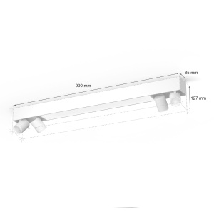 Spot LED Philips Hue Centris, dimmabil, 16 milioane culori, alb - Img 2
