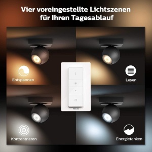 Spot LED Philips Hue White Ambiance Buckram, 250lm, negru, dimabil - Img 5