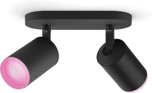 Spoturi LED Philips Hue Fugato, 2x350lm, dimmabile, 16 milioane culori, negru - Img 2