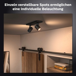 Spoturi LED Philips Hue White Ambiance Runner 2x5W Negru Dimmer inclus Lumina reglabila - Img 3