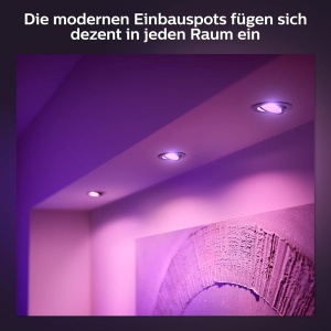Spoturi LED Philips Hue White Color Ambiance, 3 buc, 1050 lm, dimabile, negru - Img 3
