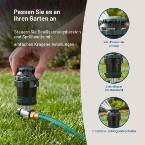 Sprinkler cu getrie Orbit H2O-Six, 6 moduri de pulverizare, verde - Img 6