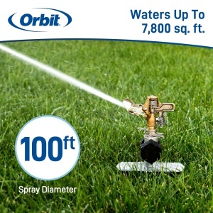 Sprinkler de gradina Orbit 56946, cu cap din alama, raza de 30 m - Img 4