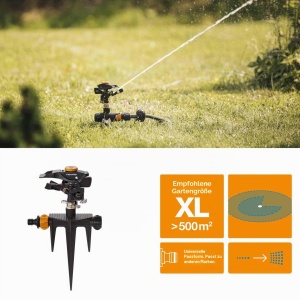 Sprinkler Impuls Fiskars XL, 26 m, Metal, NegruPortocaliu - Img 3