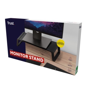 Stand Monitor Trust Monta 41 x 22 x 10 cm, Suport Ecran din Sticla Securizata, Suport Monitor Birou, Suport Monitor pentru Laptop, Ecrane, Computer, Notebook, Mac, PC, Office - Negru - Img 7