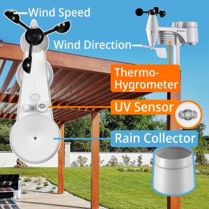 Statia Meteo Bresser 7002586 cu Sensor 7-in-1, Wi-Fi, Negru - Img 6