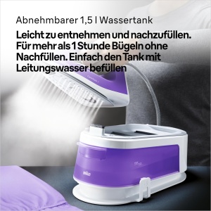 Statie de calcat Braun CareStyle 1 IS1014VI 2200W Abur vertical Alb-Violet - Img 6