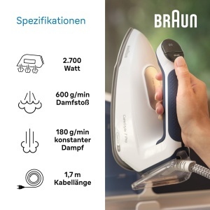 Statie de calcat Braun CareStyle 7 Pro IS 7282 BL 2700W Abur vertical Tehnologie iCare - Img 6