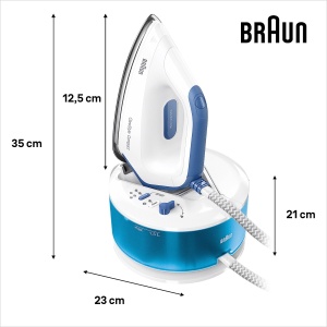 Statie de calcat Braun CareStyle Compact IS 2143 BL, 2400W, 6 bar, 1.5L, Albastru - Img 3