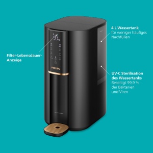 Statie de filtrare apa Philips ADD6901HBK01, 4 litri, 4 temperaturi, UV-C, negru - Img 7