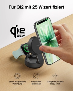 Statie de incarcare inductiva Belkin UltraCharge Pro 2-in-1, 25W, negru - Img 6