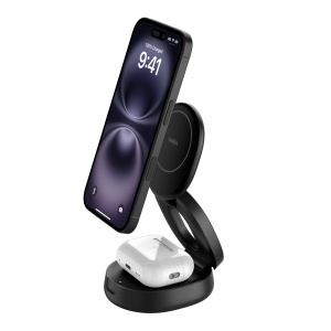 Statie de incarcare wireless Belkin BoostCharge 2-in-1, 15W, MagSafe, negru - Img 4