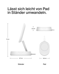 Statie de incarcare wireless Belkin BoostCharge Pro 15W, compatibila cu MagSafe, alba - Img 8