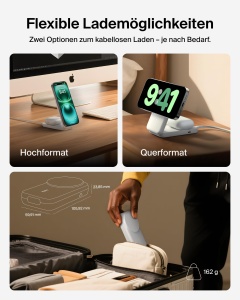 Statie de incarcare wireless Belkin UltraCharge 2-in-1, 25W, alba - Img 5