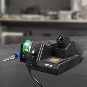 Statie de lipit VEVOR, set de lipit de 80 W cu afisaj digital, 5 varfuri de lipit, lipit fara plumb, ventuza de lipit, penseta, curatator de varfuri, mod de repaus, conversie degC/degF, fier de lipit, distribuitor de sarma de lipit - Img 8