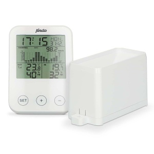 Statie Meteo Alecto WS-1200, Masurare Temperatura, Umiditate, Pluviometru, Alb - Img 2