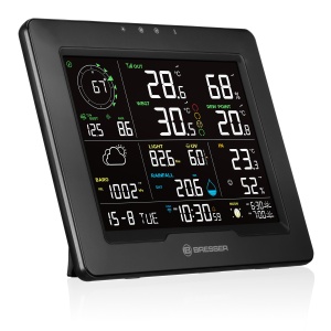 Statie Meteo Bresser 8-in-1 cu Senor Exterior, Hitzestress, Negru - Img 4