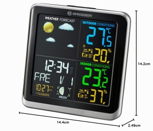 Statie Meteo Bresser ClimaTemp TB cu Display Colorat si Senzaori Exteriori, NegruGri - Img 10