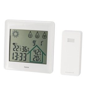 Statie Meteo Digitala Hama Action cu Senzor Exterior, Alb, Functii Diverse