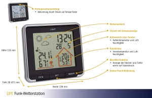 Statie meteo digitala TFA Dostmann Life cu senzor exterior afisaj color negru - Img 3