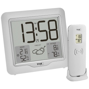 Statie Meteo Digitala TFA Dostmann Metro Plus, Temperatura si Umiditate, Display Mare, Alb
