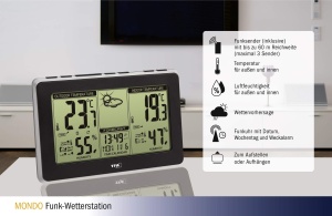 Statie Meteo TFA Dostmann Mondo 35.1151.01, cu senzor exterior, neagra - Img 5